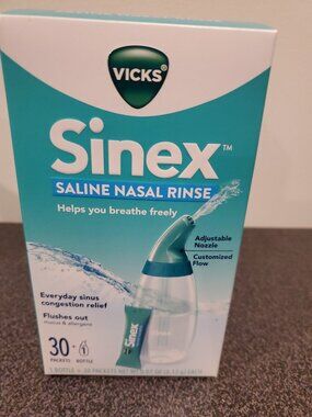 Vicks Sinex Saline Nasal Rinse Starter Kit, Drug Free Saline, Flush Out...